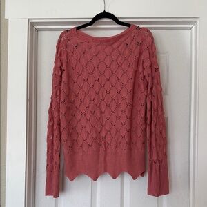 Elegant Pink Knit Sweater